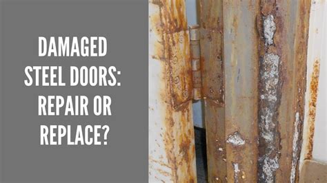 how to repair a house door with a metal shell|damaged steel doors.